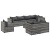 vidaXL Set de muebles de jard&iacute;n 9 pzas y cojines rat&aacute;n sint&eacute;tico gris