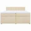 vidaXL Cama box spring con colch&oacute;n tela color crema 200x200 cm