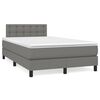 vidaXL Cama box spring con colch&oacute;n y LED tela marr&oacute;n oscuro 120x190 cm