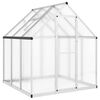 vidaXL Invernadero con marco base aluminio plateado 169x169x195 cm