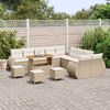 vidaXL Conjunto de sofás de jardín 14 pcs Beige ratán sintético