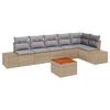 vidaXL Conjunto de sof&aacute;s de jard&iacute;n 7 uds. Beige y Gris Claro
