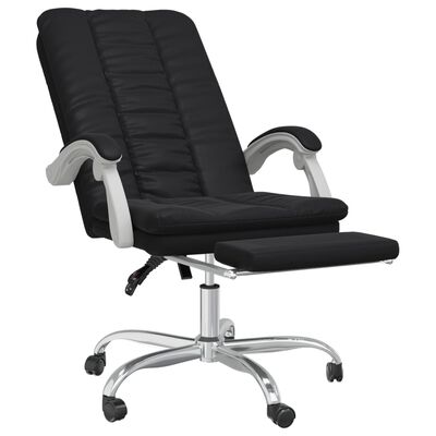 vidaXL Silla de oficina reclinable cuero sintético negro