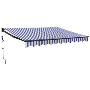 vidaXL Toldo retr&aacute;ctil autom&aacute;tico azul y blanco 3x2,5 m