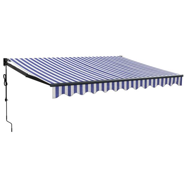 vidaXL Toldo retr&aacute;ctil autom&aacute;tico azul y blanco 3x2,5 m