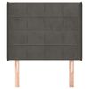 vidaXL Cabecero con orejas de terciopelo gris oscuro 83x16x118/128 cm
