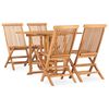 vidaXL Set de comedor de jard&iacute;n plegable 5 pzas madera maciza de teca