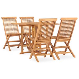 vidaXL Set de comedor de jard&iacute;n plegable 5 pzas madera maciza de teca