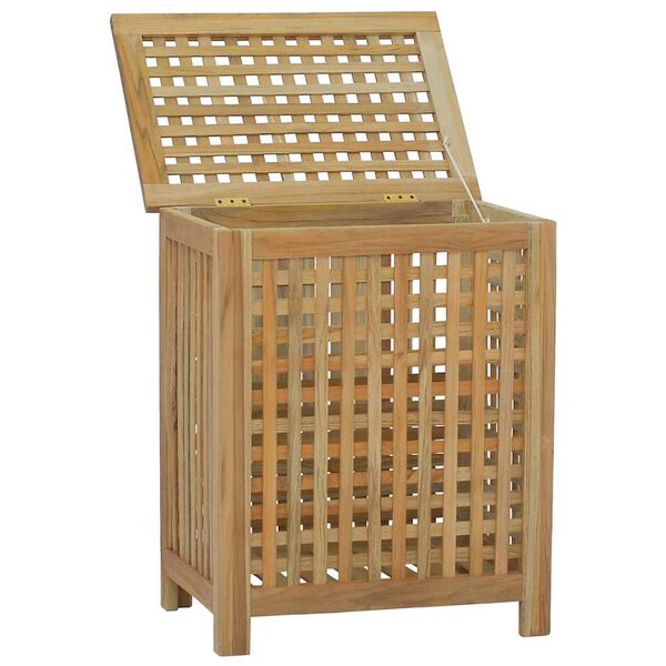 vidaXL Cesto de la ropa sucia madera maciza de teca 50x35x60 cm