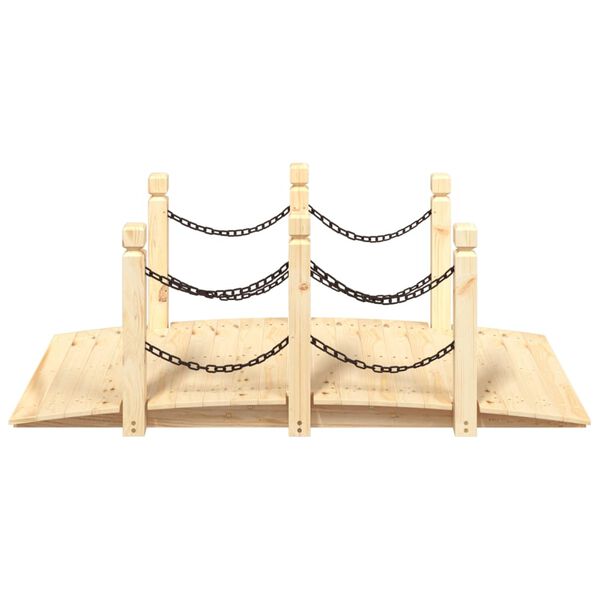 vidaXL Puente de jardín con cadenas madera maciza abeto 150x67x56cm