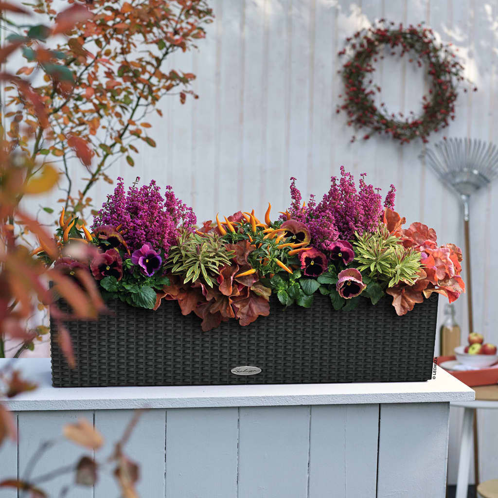 Lechuza Balconera Cottage 80 4er-Set – Pflanzkübel Mit Bewässerung, Farbe Mokka, Je 80x19x19 Cm