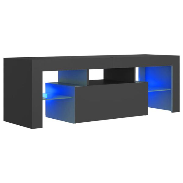vidaXL Mueble de TV con luces LED gris 120x35x40 cm