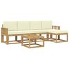 vidaXL Conjunto de sof&aacute;s de exterior con coj&iacute;n 6 pcs Blanco y Crema