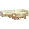 vidaXL Conjunto de sof&aacute;s de exterior 9 uds. Blanco y Crema