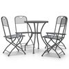 vidaXL Set de comedor de jard&iacute;n 5 pzas malla metal expandido antracita