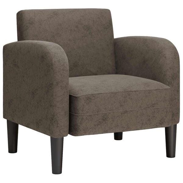 vidaXL Sill&oacute;n con reposabrazos gris oscuro 54 cm cuero sint&eacute;tica