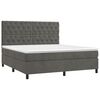 vidaXL Cama box spring con colch&oacute;n terciopelo gris oscuro 160x200 cm