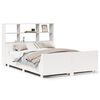 vidaXL Cama con estanter&iacute;a sin colch&oacute;n madera maciza blanca 160x200 cm