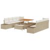 vidaXL Conjunto de sof&aacute;s de jard&iacute;n 11 uds. Beige rat&aacute;n sint&eacute;tico