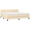 vidaXL Cama box spring colch&oacute;n y luces LED tela crema 200x200 cm