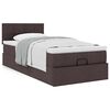 vidaXL Estructura cama otomana colch&oacute;n tela marr&oacute;n oscuro 90x190 cm