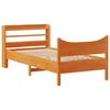 vidaXL Estructura cama con cabecero madera pino marr&oacute;n cera 100x200 cm