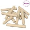 vidaXL Espigas de madera 12 uds. Marr&oacute;n &Oslash; 8 x 50 mm Madera maciza