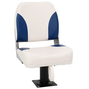 vidaXL Asiento plegable para barco 1 juego azul y blanco 41x36x48 cm