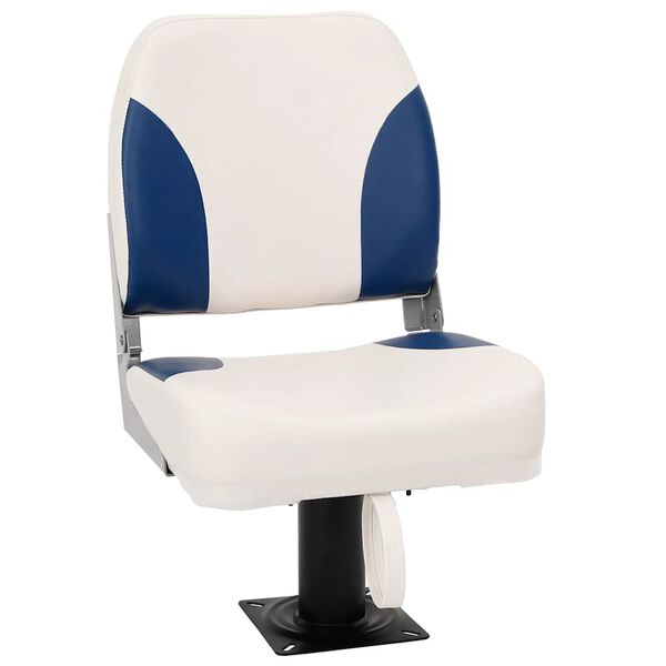 vidaXL Asiento plegable para barco 1 juego azul y blanco 41x36x48 cm