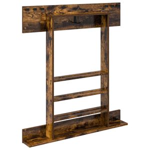 vidaXL soporte para tacos de billar Madera de ingenier&iacute;a Roble Ahumado