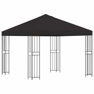 vidaXL Cenador 3 x 3 m Gris antracita Poli&eacute;ster y Acero 190 gsm