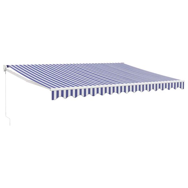 vidaXL Toldo retr&aacute;ctil aluminio y tela azul y blanco 4,5x3 m