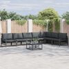 vidaXL Conjunto de sof&aacute;s de jard&iacute;n con coj&iacute;n 7 pcs Negro Acero