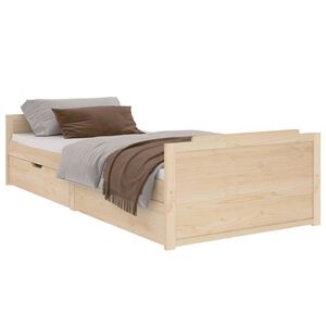 vidaXL Estructura de cama sin colch&oacute;n madera maciza de pino 90x200 cm