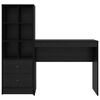 vidaXL Escritorio con caj&oacute;n 2 pcs Roble Negro