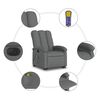vidaXL Sill&oacute;n de masaje el&eacute;ctrico reclinable elevable tela gris oscuro