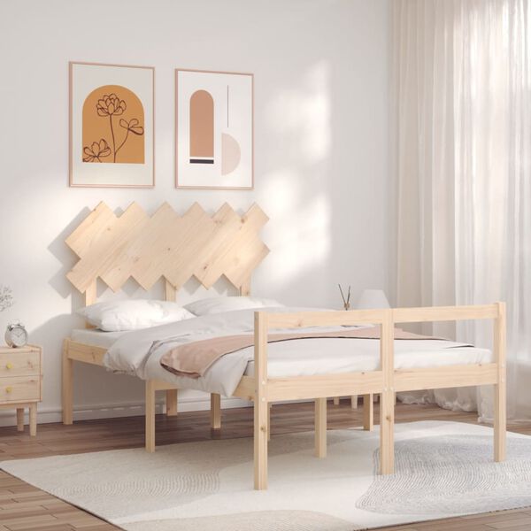 vidaXL Cama para personas mayores con cabecero madera maciza