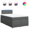 vidaXL Cama box spring con colch&oacute;n tela gris oscuro 120x200 cm