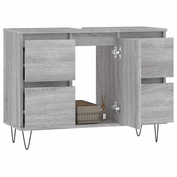 vidaXL Mueble de baño madera de ingeniería gris Sonoma 80x33x60 cm