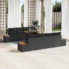 vidaXL Conjunto de sof&aacute; de jard&iacute;n 9 pcs Negro Polirat&aacute;n