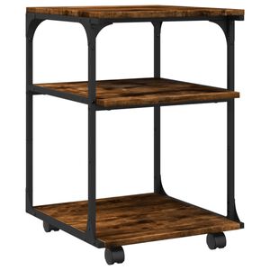 vidaXL Soporte de impresora 3 niveles roble ahumado 43x48x64 cm