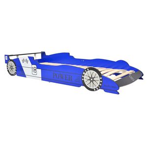vidaXL Cama con forma de coche de carreras para ni&ntilde;os azul 90x200 cm