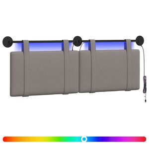 vidaXL Cabecero colgante Con luz LED Topo Tela