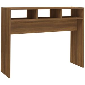 vidaXL Mesa consola madera contrachapada roble marr&oacute;n 105x30x80 cm