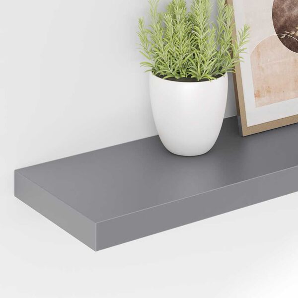 vidaXL Estantes flotantes de pared 4 uds MDF gris 90x23,5x3,8 cm