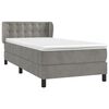 vidaXL Cama box spring con colch&oacute;n terciopelo gris claro 90x190 cm