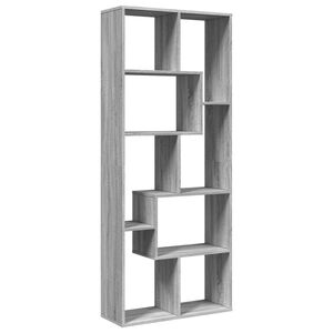 vidaXL Librer&iacute;a divisora madera ingenier&iacute;a gris Sonoma 67x25x161,5 cm