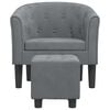 vidaXL Sill&oacute;n con taburete terciopelo gris oscuro