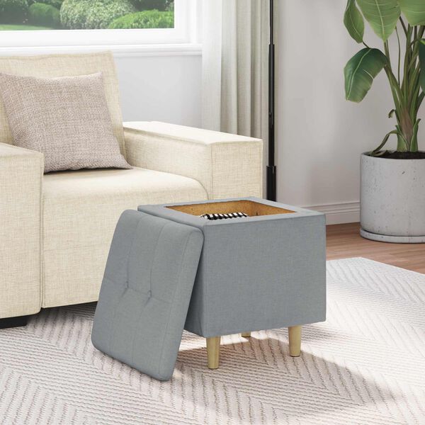 vidaXL Ottoman con Almacenamiento Gris Claro 40 x 40 x 45 cm tela