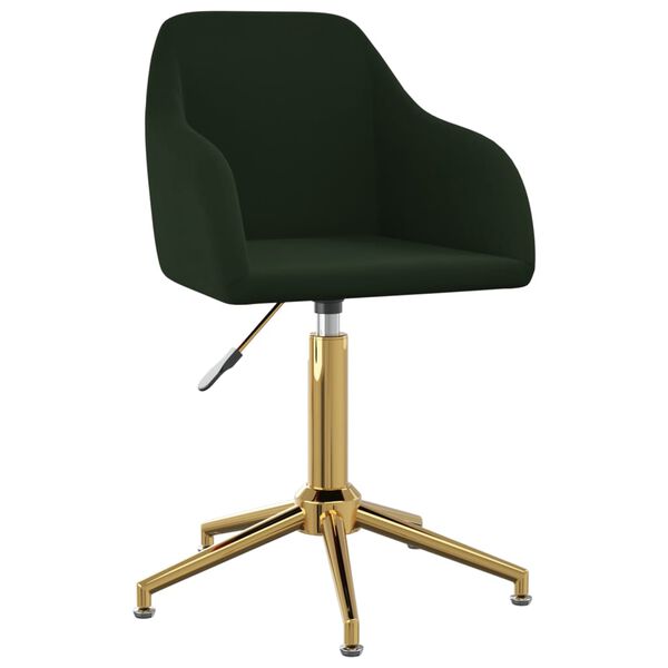 vidaXL Sillas de comedor giratorias 4 unidades terciopelo verde oscuro